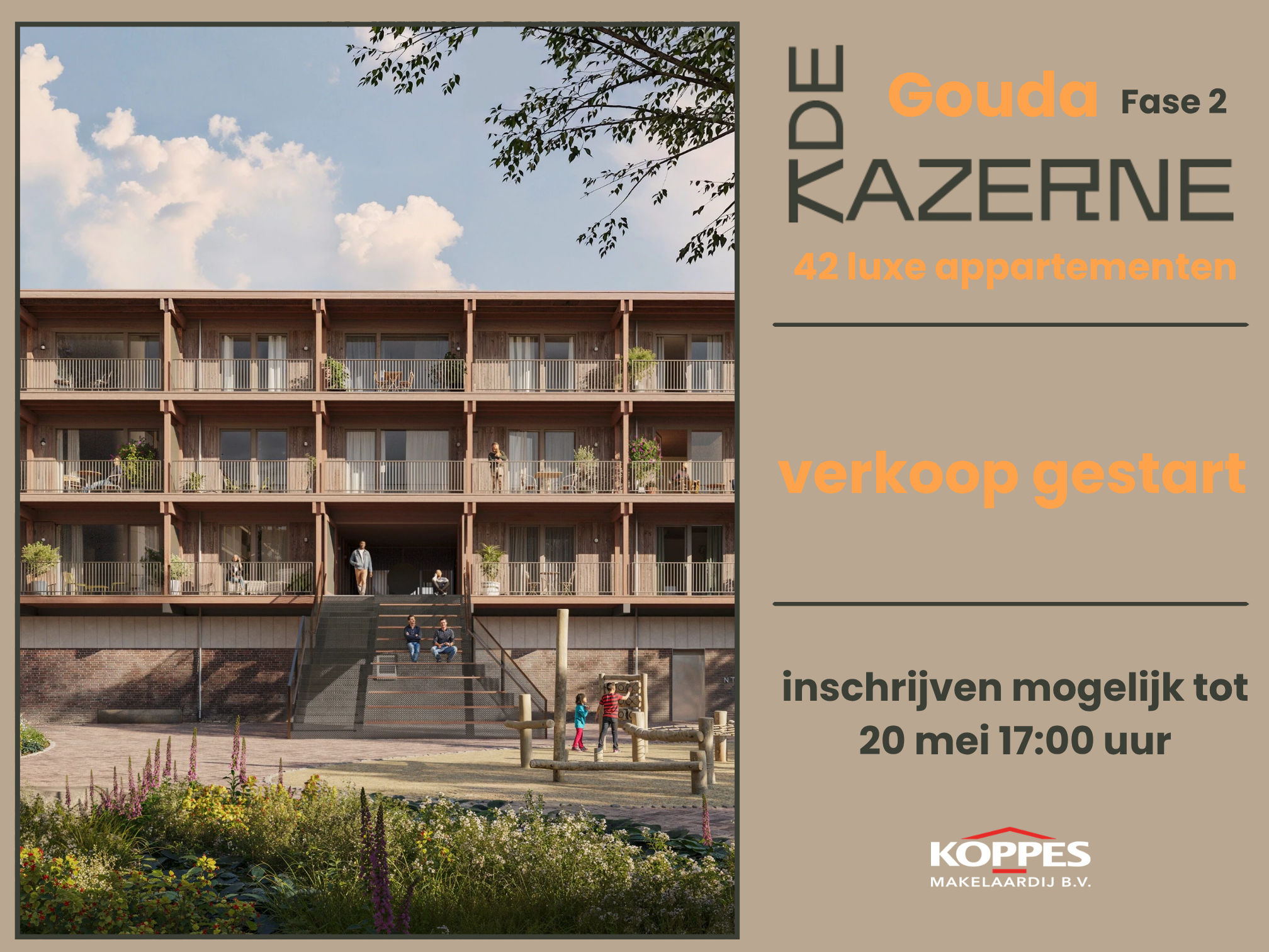 Start Verkoop Kazerne Fase 2 de Generaal