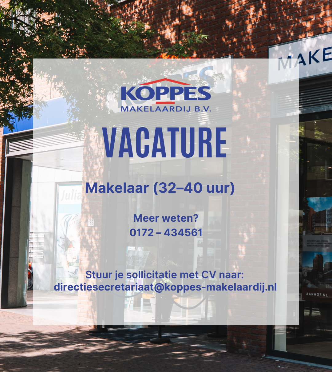  Vacature: Makelaar (32-40 uur)